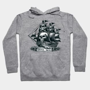 Pirate Ship, Skull Sails Hoodie